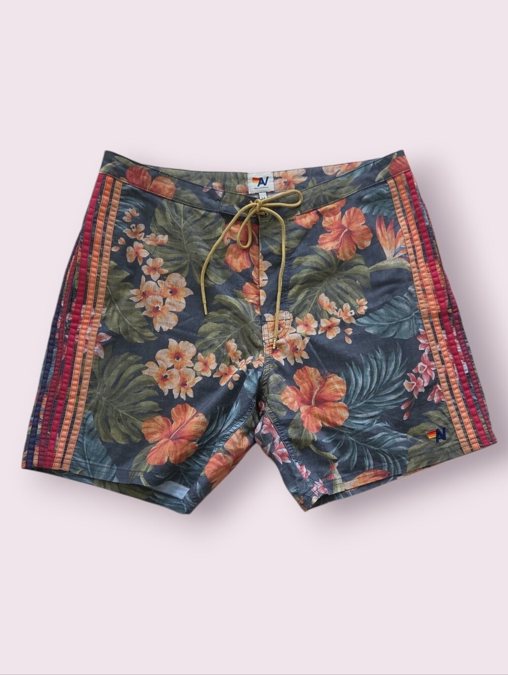 Rare Aviator Nation x Lollapalooza Tropical Floral Swim Board Shorts Size 34